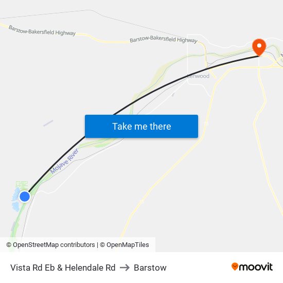 Vista Rd Eb & Helendale Rd to Barstow map