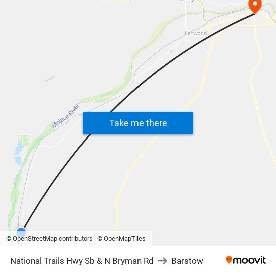 National Trails Hwy Sb & N Bryman Rd to Barstow map