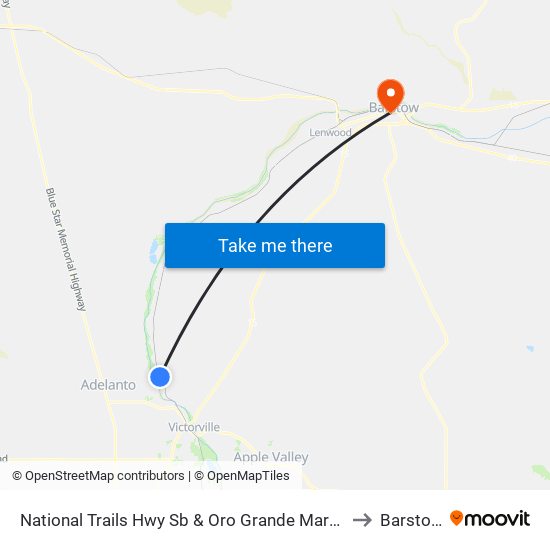 National Trails Hwy Sb & Oro Grande Market to Barstow map