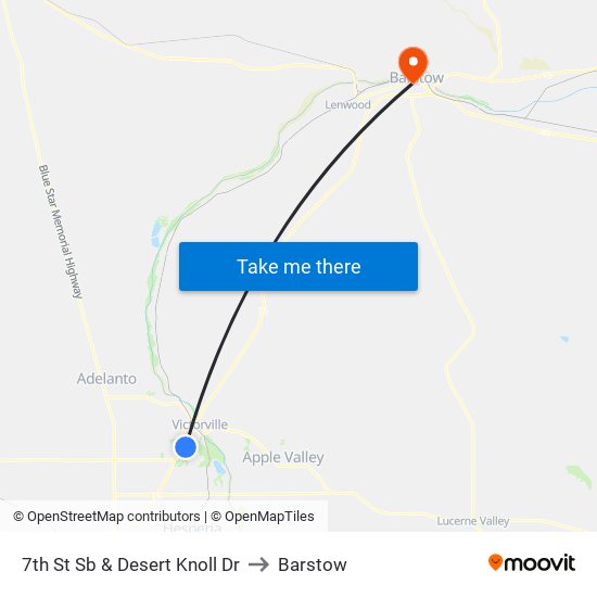 7th St Sb & Desert Knoll Dr to Barstow map