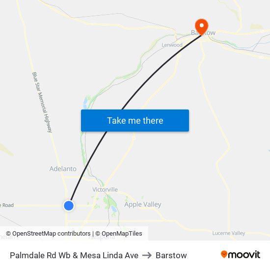 Palmdale Rd Wb  & Mesa Linda Ave to Barstow map