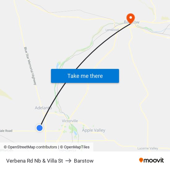 Verbena Rd Nb & Villa St to Barstow map