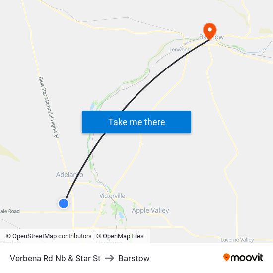 Verbena Rd Nb & Star St to Barstow map