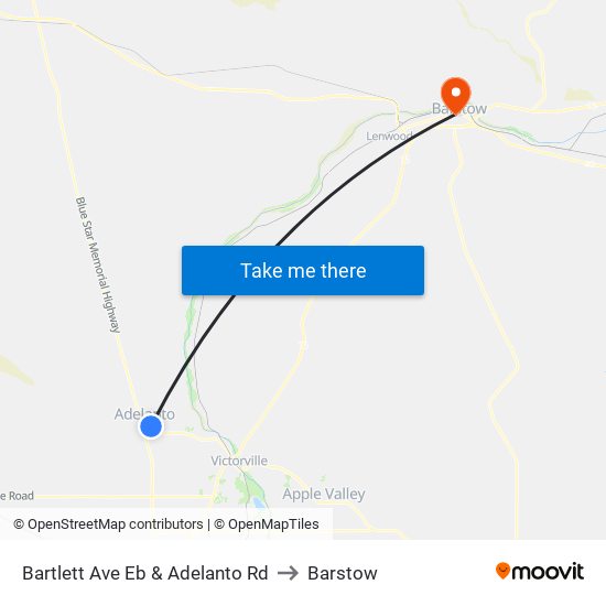 Bartlett Ave Eb & Adelanto Rd to Barstow map