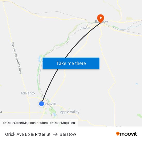 Orick Ave Eb & Ritter St to Barstow map