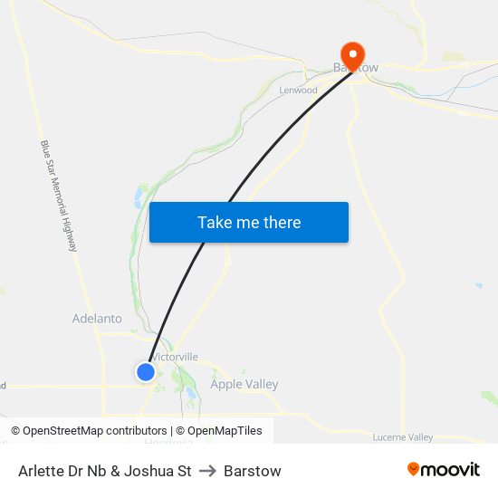 Arlette Dr Nb & Joshua St to Barstow map