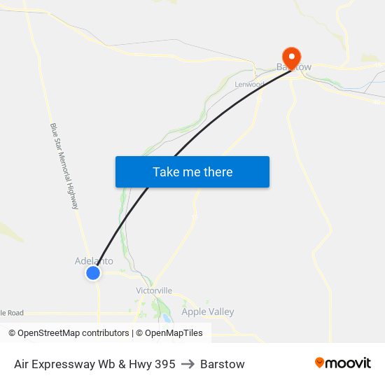 Air Expressway Wb & Hwy 395 to Barstow map