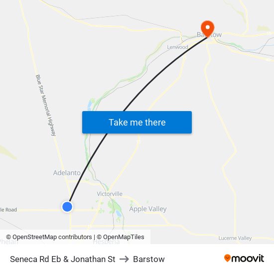 Seneca Rd Eb & Jonathan St to Barstow map