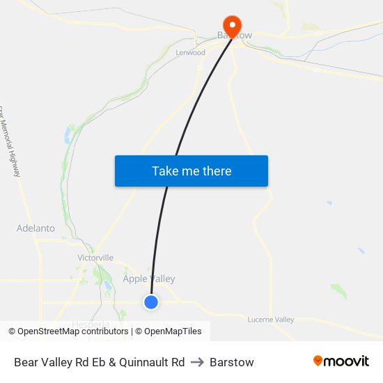 Bear Valley Rd Eb & Quinnault Rd to Barstow map