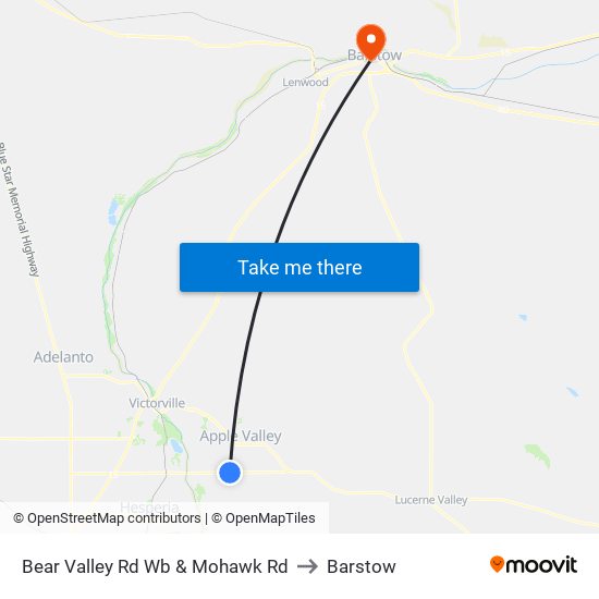 Bear Valley Rd Wb & Mohawk Rd to Barstow map