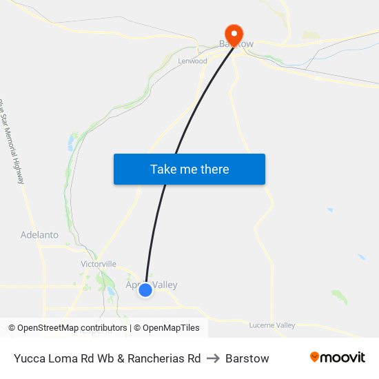 Yucca Loma Rd Wb & Rancherias Rd to Barstow map