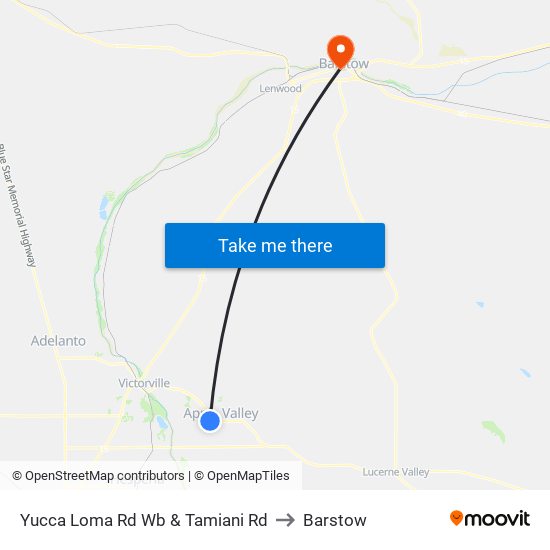 Yucca Loma Rd Wb & Tamiani Rd to Barstow map