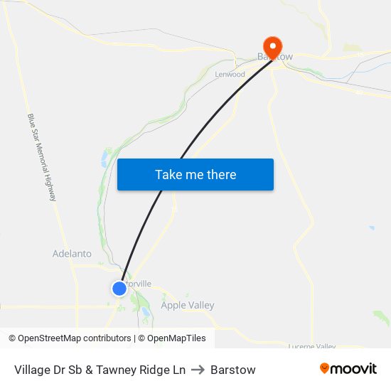 Village Dr Sb & Tawney Ridge Ln to Barstow map