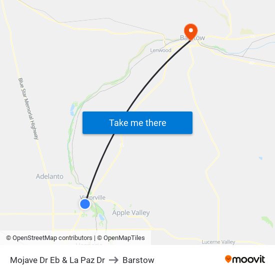 Mojave Dr Eb & La Paz Dr to Barstow map