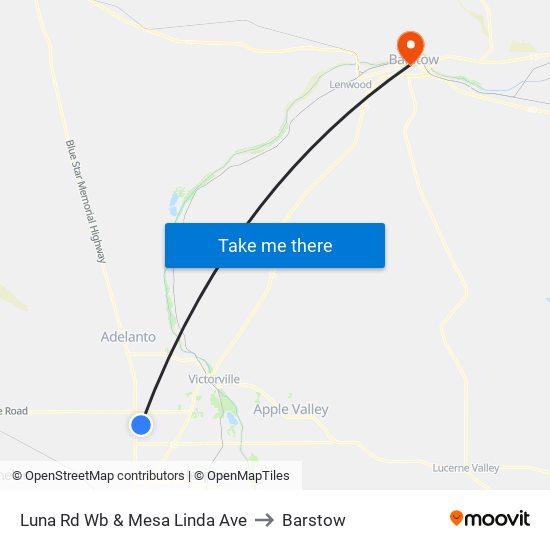 Luna Rd Wb & Mesa Linda Ave to Barstow map