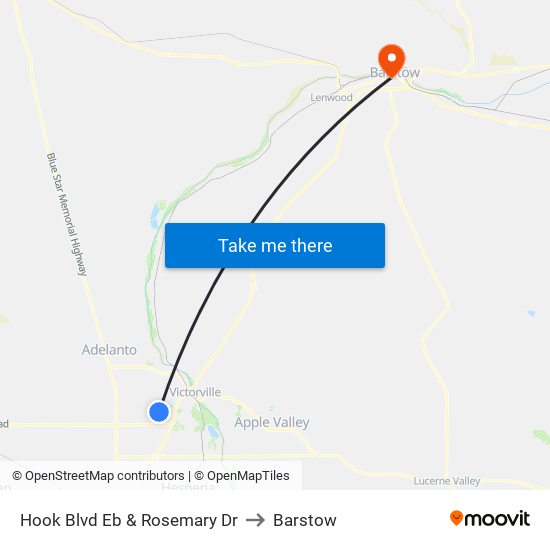 Hook Blvd Eb & Rosemary Dr to Barstow map