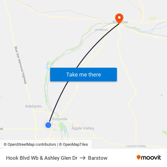 Hook Blvd Wb & Ashley Glen Dr to Barstow map