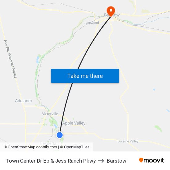 Town Center Dr Eb & Jess Ranch Pkwy to Barstow map