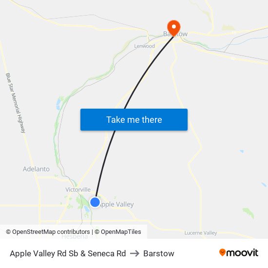 Apple Valley Rd Sb & Seneca Rd to Barstow map