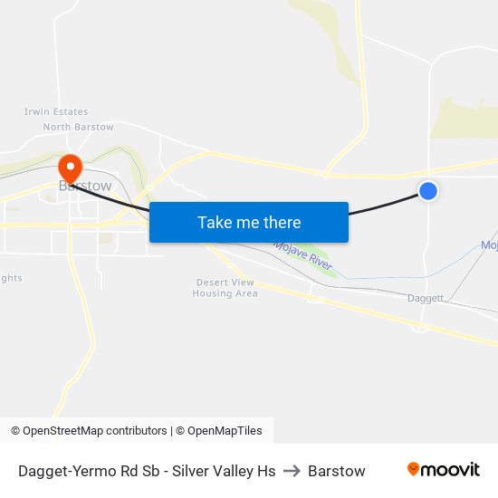 Dagget-Yermo Rd Sb - Silver Valley Hs to Barstow map