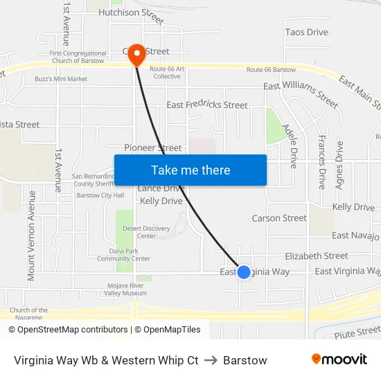 Virginia Way Wb & Western Whip Ct to Barstow map