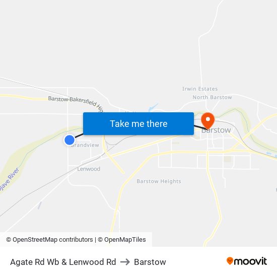 Agate Rd Wb & Lenwood Rd to Barstow map