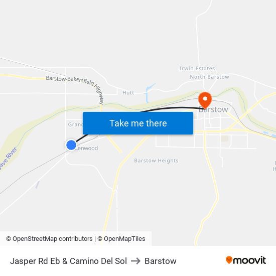 Jasper Rd Eb & Camino Del Sol to Barstow map