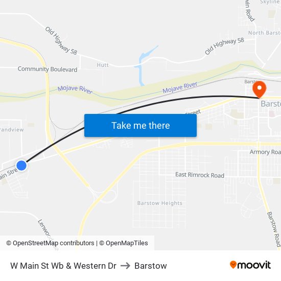 W Main St Wb & Western Dr to Barstow map