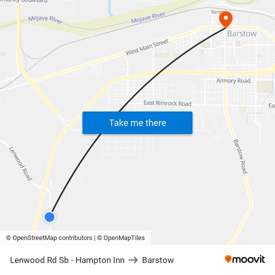 Lenwood Rd Sb - Hampton Inn to Barstow map