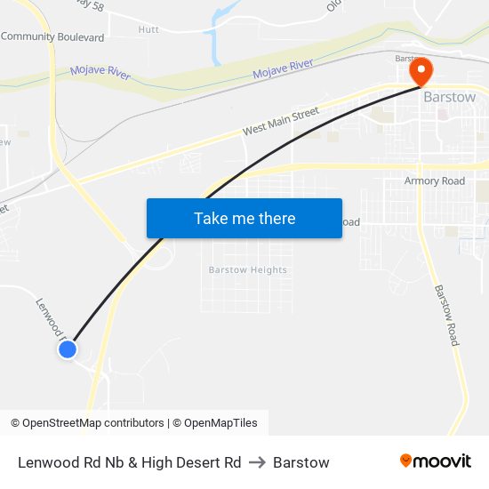 Lenwood Rd Nb & High Desert Rd to Barstow map