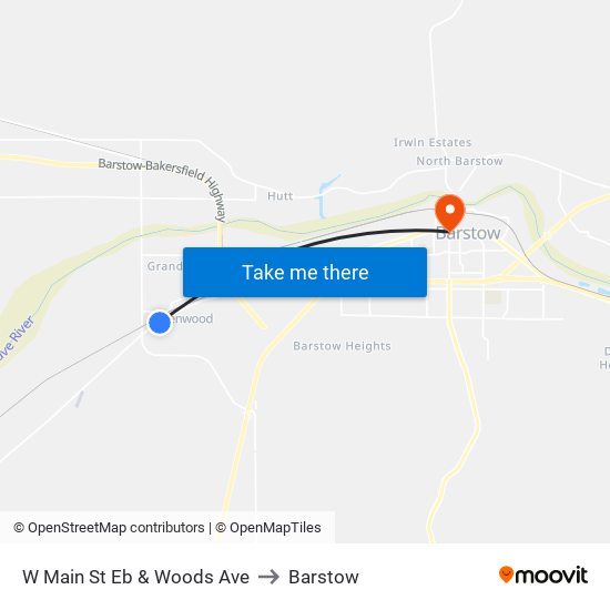 W Main St Eb & Woods Ave to Barstow map