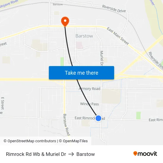 Rimrock Rd Wb & Muriel Dr to Barstow map