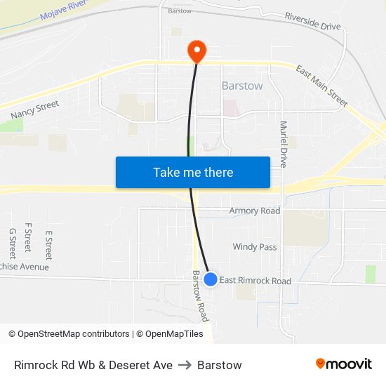 Rimrock Rd Wb & Deseret Ave to Barstow map