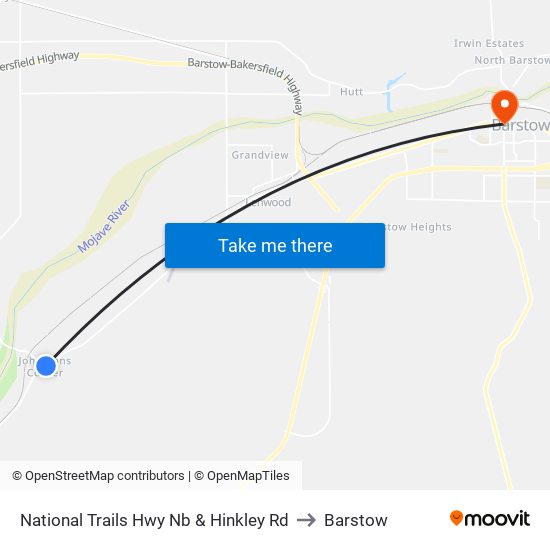 National Trails Hwy Nb & Hinkley Rd to Barstow map