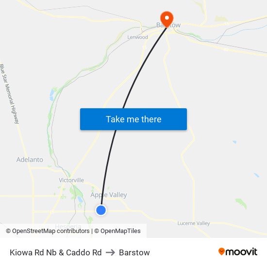 Kiowa Rd Nb & Caddo Rd to Barstow map