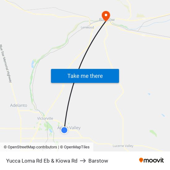 Yucca Loma Rd Eb & Kiowa Rd to Barstow map