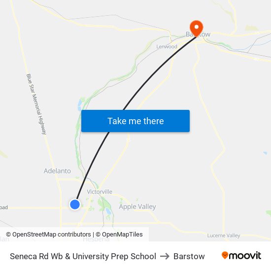 Seneca Rd Wb & University Prep School to Barstow map