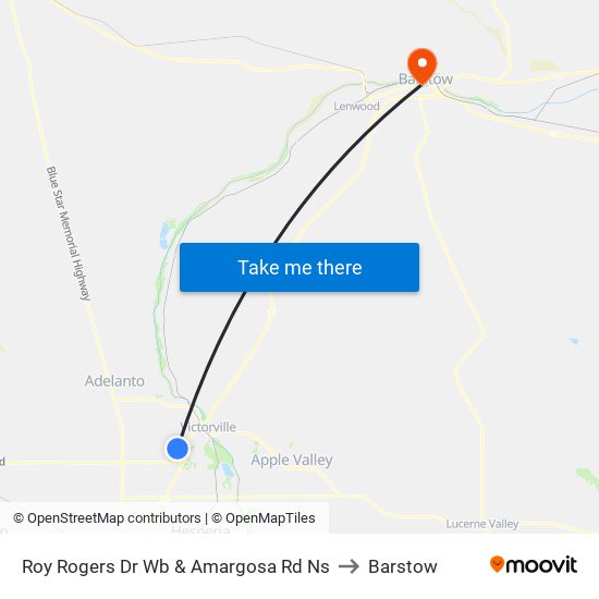 Roy Rogers Dr Wb & Amargosa Rd Ns to Barstow map