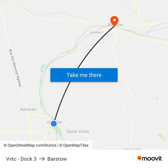 Vvtc - Dock 3 to Barstow map