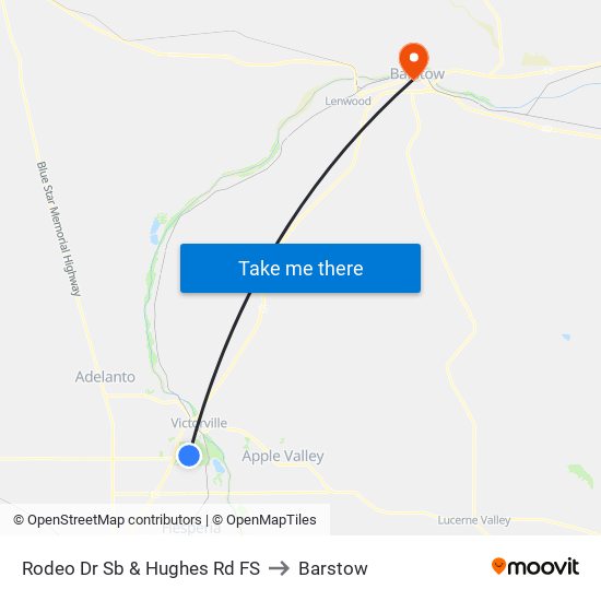 Rodeo Dr Sb & Hughes Rd FS to Barstow map