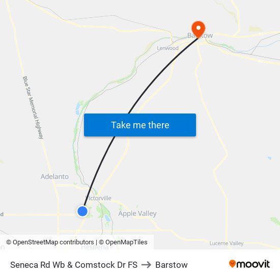 Seneca Rd Wb & Comstock Dr FS to Barstow map