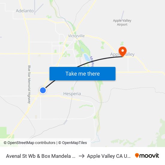 Avenal St Wb & Box Mandela Rd to Apple Valley CA USA map