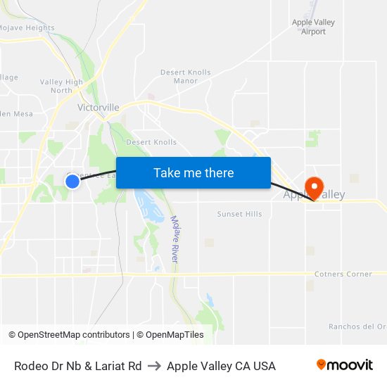 Rodeo Dr Nb & Lariat Rd to Apple Valley CA USA map