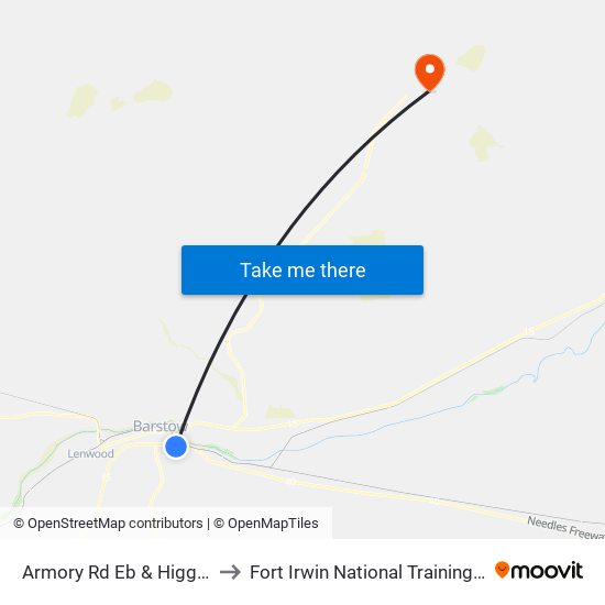 Armory Rd Eb & Higgins Rd to Fort Irwin National Training Center map