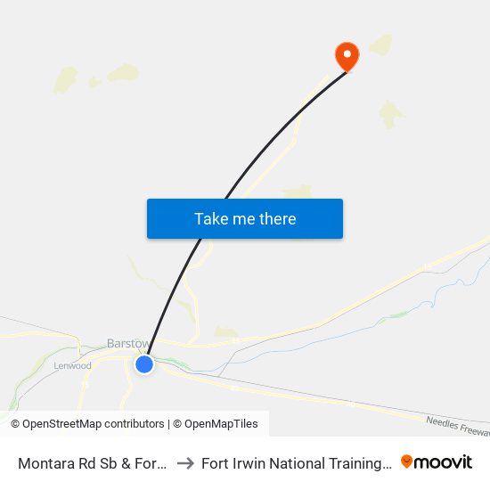Montara Rd Sb & Forane St to Fort Irwin National Training Center map