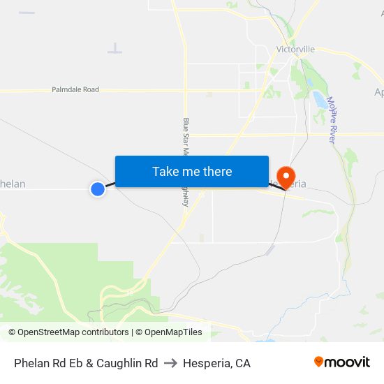 Phelan Rd Eb & Caughlin Rd to Hesperia, CA map