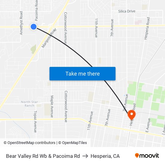 Bear Valley Rd Wb & Pacoima Rd to Hesperia, CA map