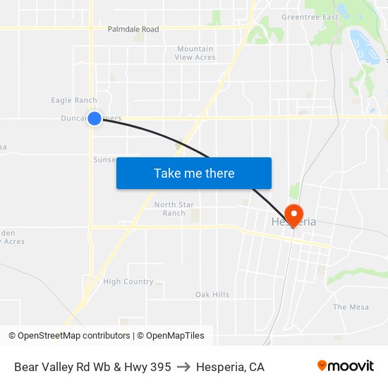 Bear Valley Rd Wb & Hwy 395 to Hesperia, CA map