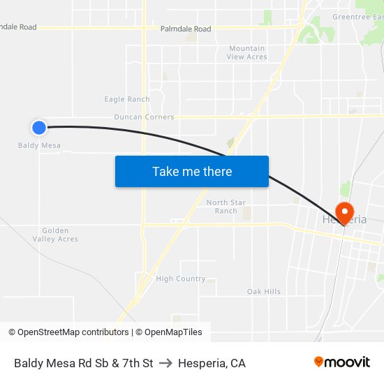 Baldy Mesa Rd Sb & 7th St to Hesperia, CA map