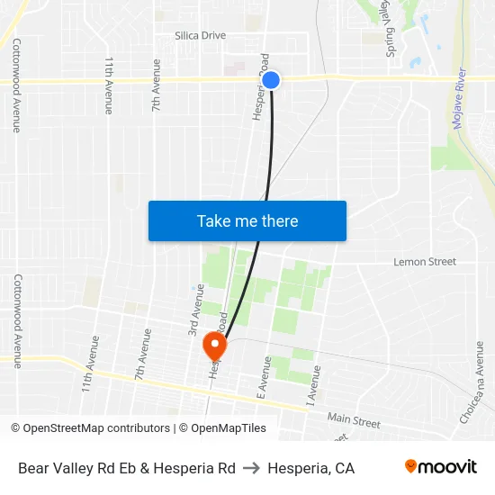 Bear Valley Rd Eb & Hesperia Rd to Hesperia, CA map